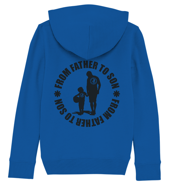 N.O.S.W. BLOCK Fanblock Hoodie "FROM FATHER TO SON" Kids Organic Hoodie blau