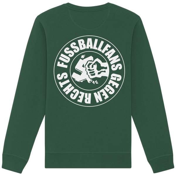 N.O.S.W. BLOCK Fußball Sweatshirt „FUSSBALLFANS GEGEN RECHTS“ – bottle green