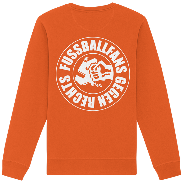 N.O.S.W. BLOCK Fußball Sweatshirt „FUSSBALLFANS GEGEN RECHTS“ – bright orange