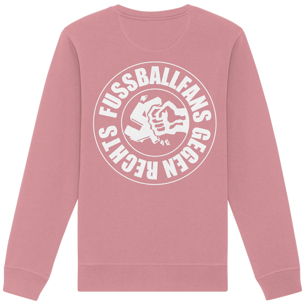 N.O.S.W. BLOCK Fußball Sweatshirt „FUSSBALLFANS GEGEN RECHTS“ – canyon pink