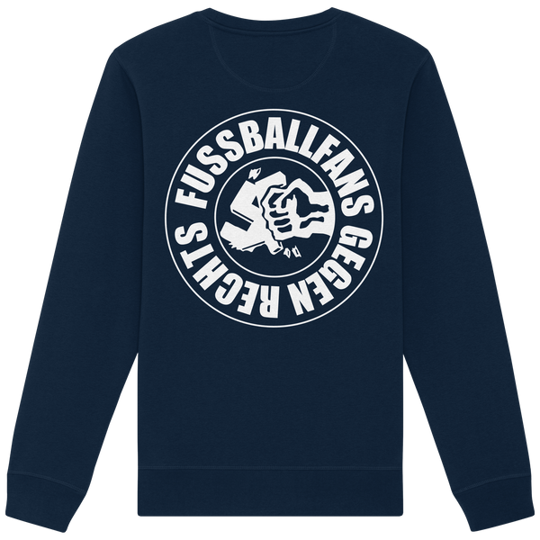 N.O.S.W. BLOCK Fußball Sweatshirt „FUSSBALLFANS GEGEN RECHTS“ – french navy