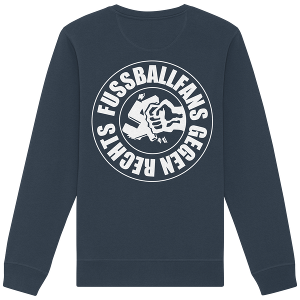 N.O.S.W. BLOCK Fußball Sweatshirt „FUSSBALLFANS GEGEN RECHTS“ – india ink grey
