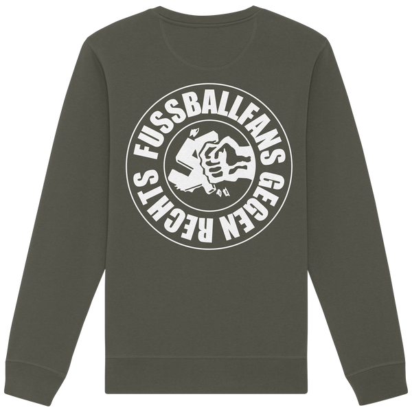 N.O.S.W. BLOCK Fußball Sweatshirt „FUSSBALLFANS GEGEN RECHTS“ – khaki