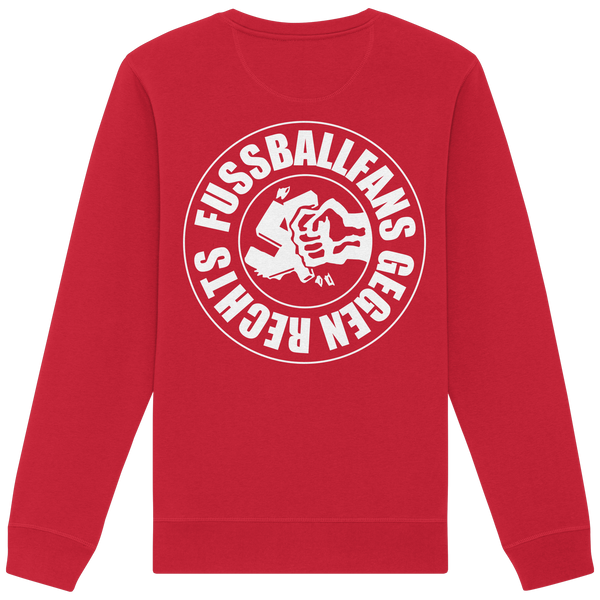 N.O.S.W. BLOCK Fußball Sweatshirt „FUSSBALLFANS GEGEN RECHTS“ – red
