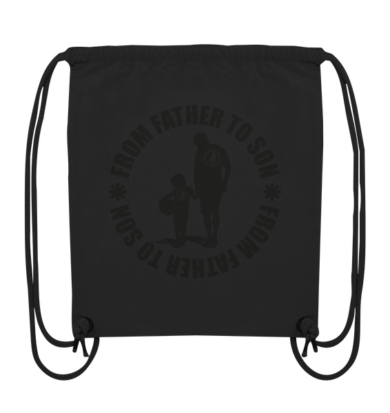 N.O.S.W. BLOCK Fanblock Gym Bag "FROM FATHER TO SON" Organic Turnbeutel schwarz