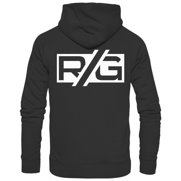 RIOT//GROUNDS Hoodie "R//G kurve.kultur.kaos." beidseitig bedruckter Organic Kapuzenpullover black
