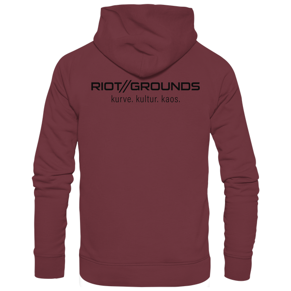 RIOT//GROUNDS Fanblock Hoodie „R//G kultur.kurve.kaos.“ – burgundy