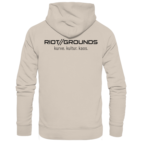 RIOT//GROUNDS Fanblock Hoodie „R//G kultur.kurve.kaos.“ – dessert dust