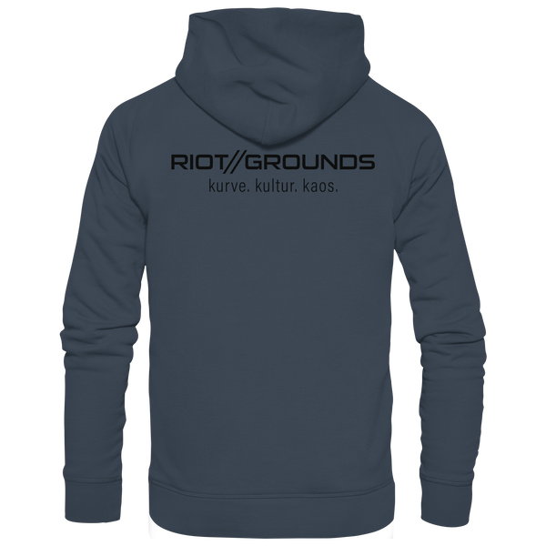 RIOT//GROUNDS Fanblock Hoodie „R//G kultur.kurve.kaos.“ – india ink grey