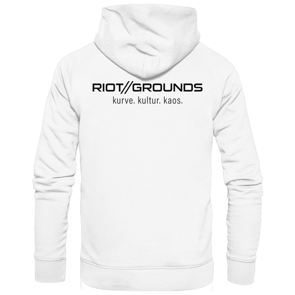RIOT//GROUNDS Fanblock Hoodie „R//G kultur.kurve.kaos.“ – white