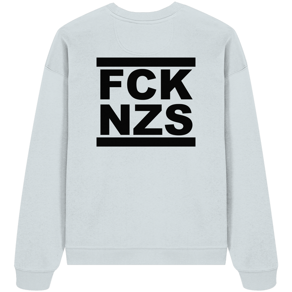 Gegen Rechts Sweater "FCK NZS" beidseitig bedrucktes Girls Organic Oversize Sweatshirt (85% Bio-Baumwolle, 15% recyceltes Polyester)
