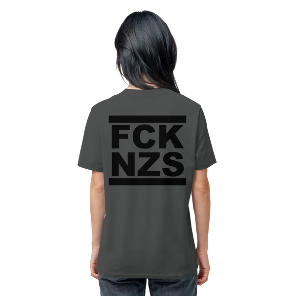N.O.S.W. BLOCK Gegen Rechts Shirt "FCK NZS" beidseitig bedrucktes Männer Organic T-Shirt anthracite