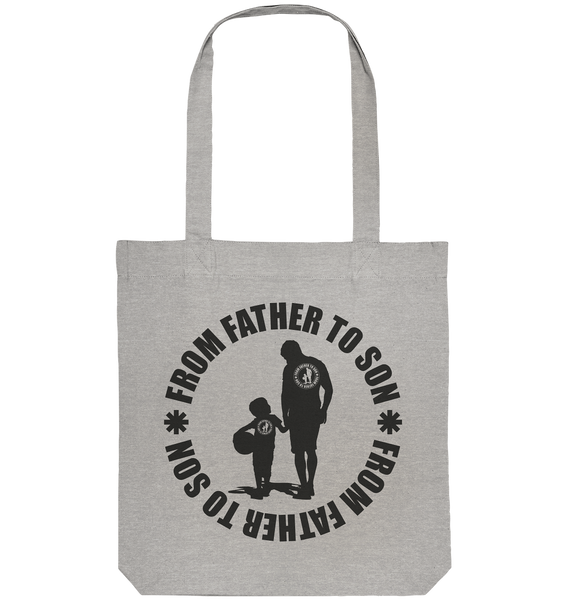 N.O.S.W. BLOCK Fanblock Tote-Bag "FROM FATHER TO SON" Organic Baumwolltasche heather grau