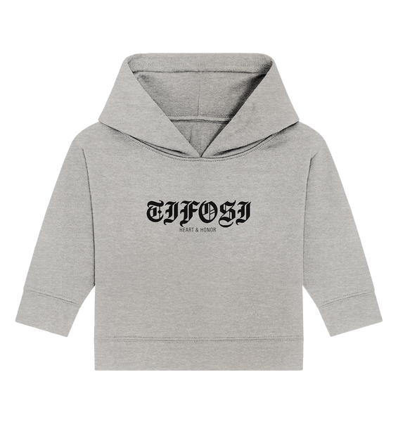 RIOT//GROUNDS Fanblock Hoodie "TIFOSI HEART & HONOR" Baby Organic Kapuzenpullover heather grey