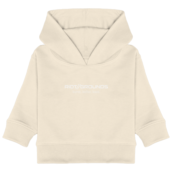 Fanblock Hoodie "RIOT//GROUNDS kurve. kulture. kaos." Baby Organic Kapuzenpullover natural raw