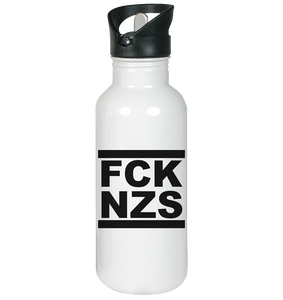 N.O.S.W. BLOCK Gegen Rechts Trinkflasche Edelstahl "FCK NZS" 