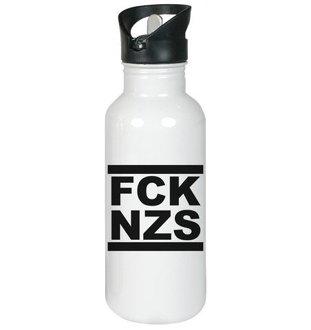 N.O.S.W. BLOCK Gegen Rechts Trinkflasche Edelstahl "FCK NZS" 