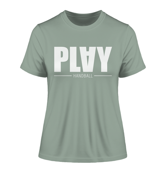 N.O.S.W. BLOCK Fanblock Shirt "PLAY HANDBALL" Girls Organic Fitted T-Shirt aloe