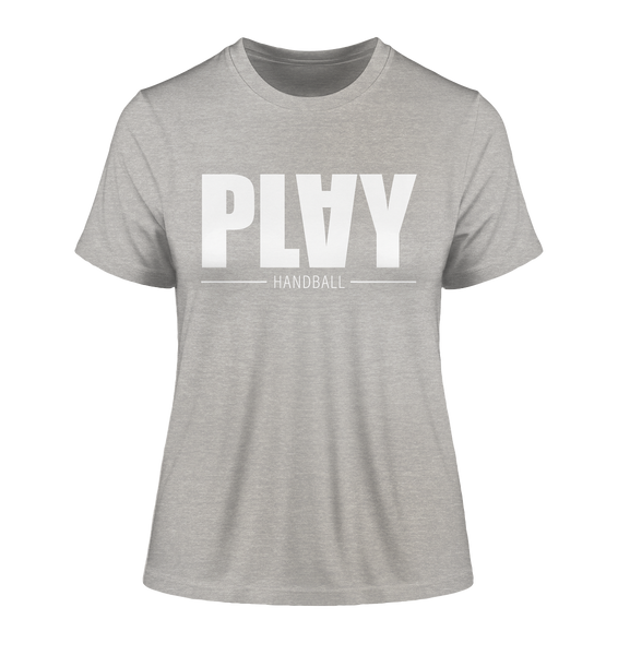 N.O.S.W. BLOCK Fanblock Shirt "PLAY HANDBALL" Girls Organic Fitted T-Shirt heather grey