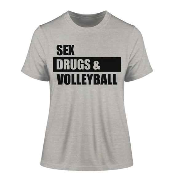 N.O.S.W. BLOCK Fanblock Shirt "SEX, DRUGS & VOLLEYBALL" Girls Organic T-Shirt heather grey