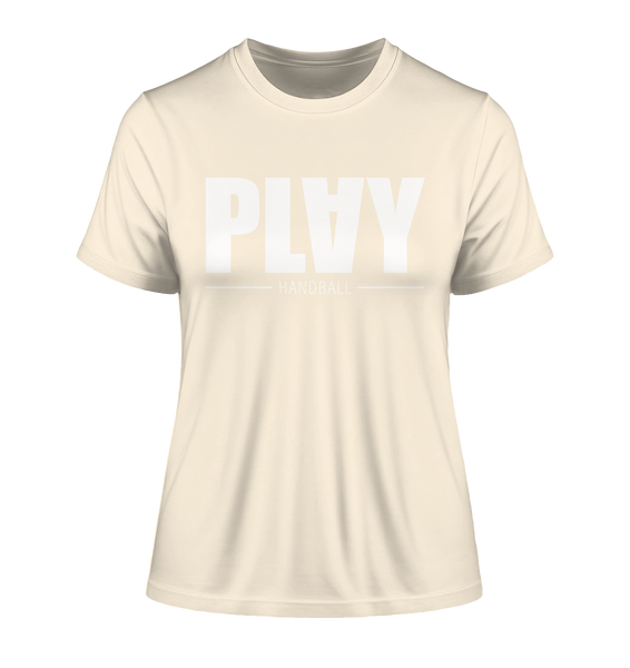 N.O.S.W. BLOCK Fanblock Shirt "PLAY HANDBALL" Girls Organic Fitted T-Shirt natural raw