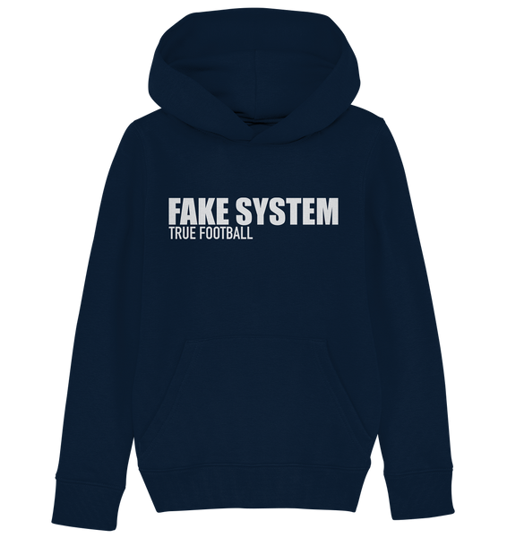 BLOCK.FC Hoodie "FAKE SYSTEM TRUE FOOTBALL" Männer Organic Fashion Kapuzenpullover navy