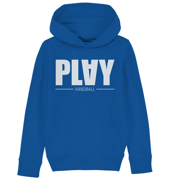 N.O.S.W. BLOCK Fanblock Hoodie "PLAY HANDBALL" Kids Organic Kapuzenpullover blau