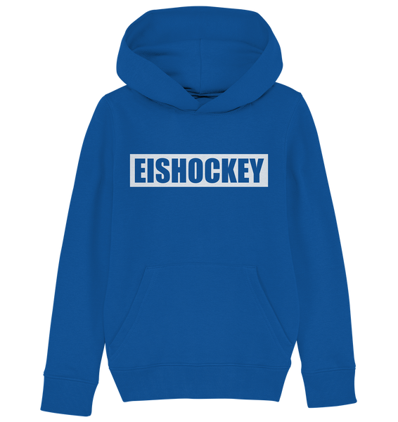 N.O.S.W. BLOCK Teamsport Hoodie "EISHOCKEY" Kids UNISEX Organic Kapuzenpullover royal blue