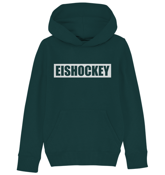 N.O.S.W. BLOCK Teamsport Hoodie "EISHOCKEY" Kids UNISEX Organic Kapuzenpullover glazed green