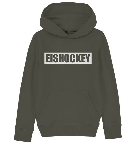 N.O.S.W. BLOCK Teamsport Hoodie "EISHOCKEY" Kids UNISEX Organic Kapuzenpullover khaki