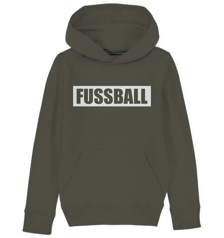 N.O.S.W. BLOCK Teamsport Hoodie "FUSSBALL" Kids UNISEX Organic Kapuzenpullover khaki