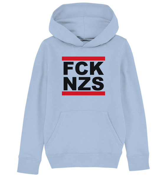 N.O.S.W. BLOCK Gegen Rechts Hoodie "FCK NZS" Kids Unisex Organic Kapuzenpullover blaue seele