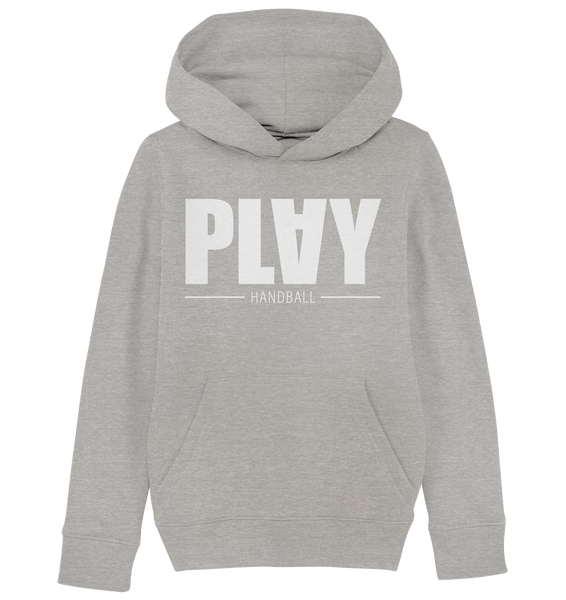 N.O.S.W. BLOCK Fanblock Hoodie "PLAY HANDBALL" Kids Organic Kapuzenpullover heather grau