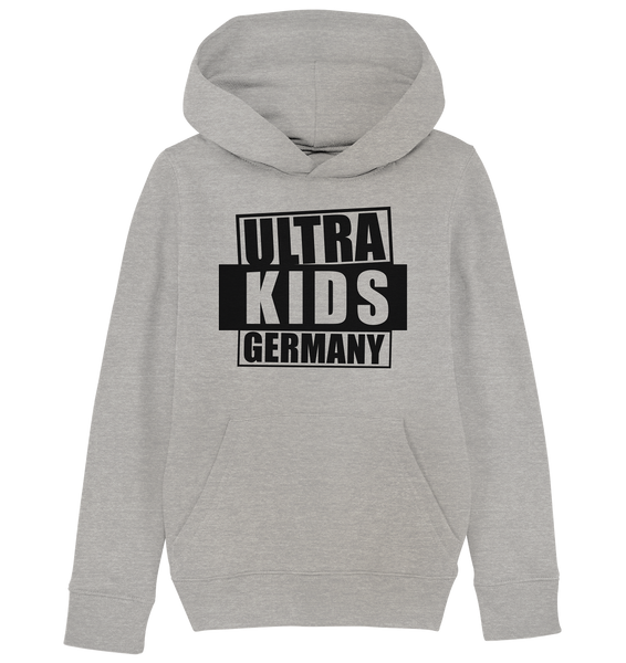 N.O.S.W. BLOCK Ultras Hoodie "ULTRA KIDS GERMANY" Kids UNISEX Organic Kapuzenpullover heather grey
