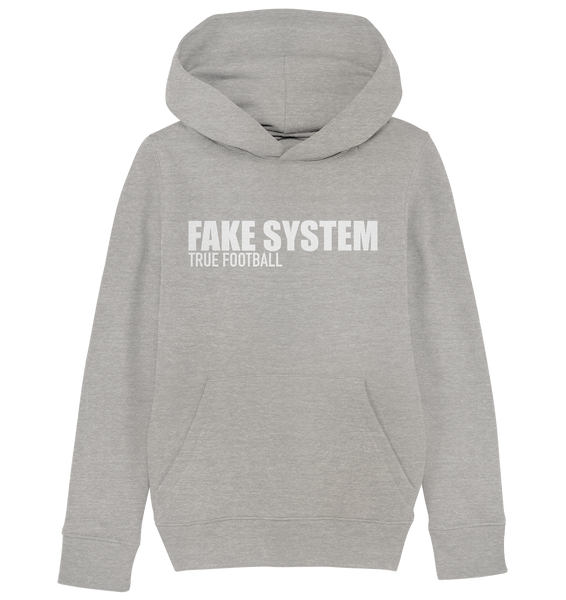 BLOCK.FC Hoodie "FAKE SYSTEM TRUE FOOTBALL" Männer Organic Fashion Kapuzenpullover heather grau