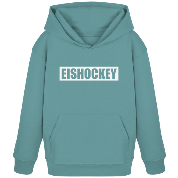 N.O.S.W. BLOCK Teamsport Hoodie "EISHOCKEY" Kids UNISEX Organic Kapuzenpullover teal monstera