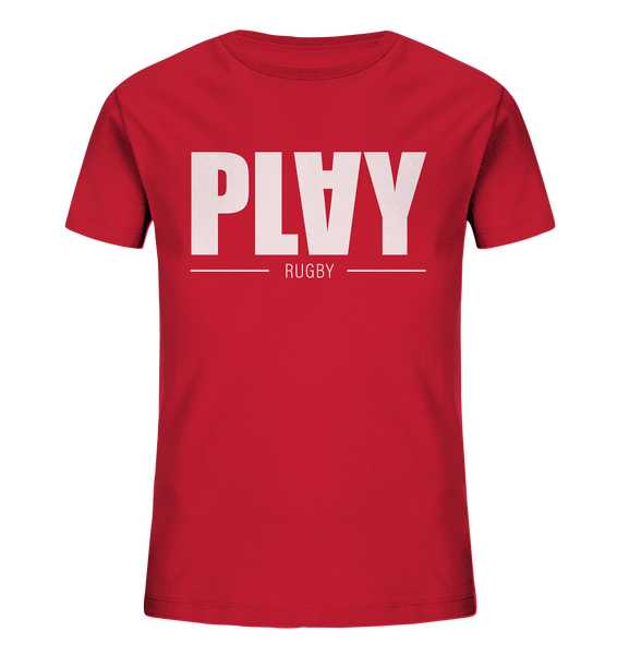 N.O.S.W. BLOCK Fanblock Shirt "PLAY RUGBY" Kids UNISEX Organic T-Shirt rot