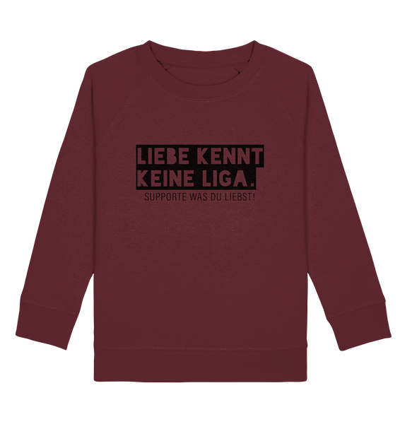 N.O.S.W. BLOCK Fanblock Sweater "LIEBE KENNT KEINE LIGA." Kids UNISEX Organic Sweatshirt weinrot