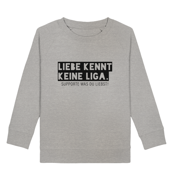 N.O.S.W. BLOCK Fanblock Sweater "LIEBE KENNT KEINE LIGA." Kids UNISEX Organic Sweatshirt heather grau