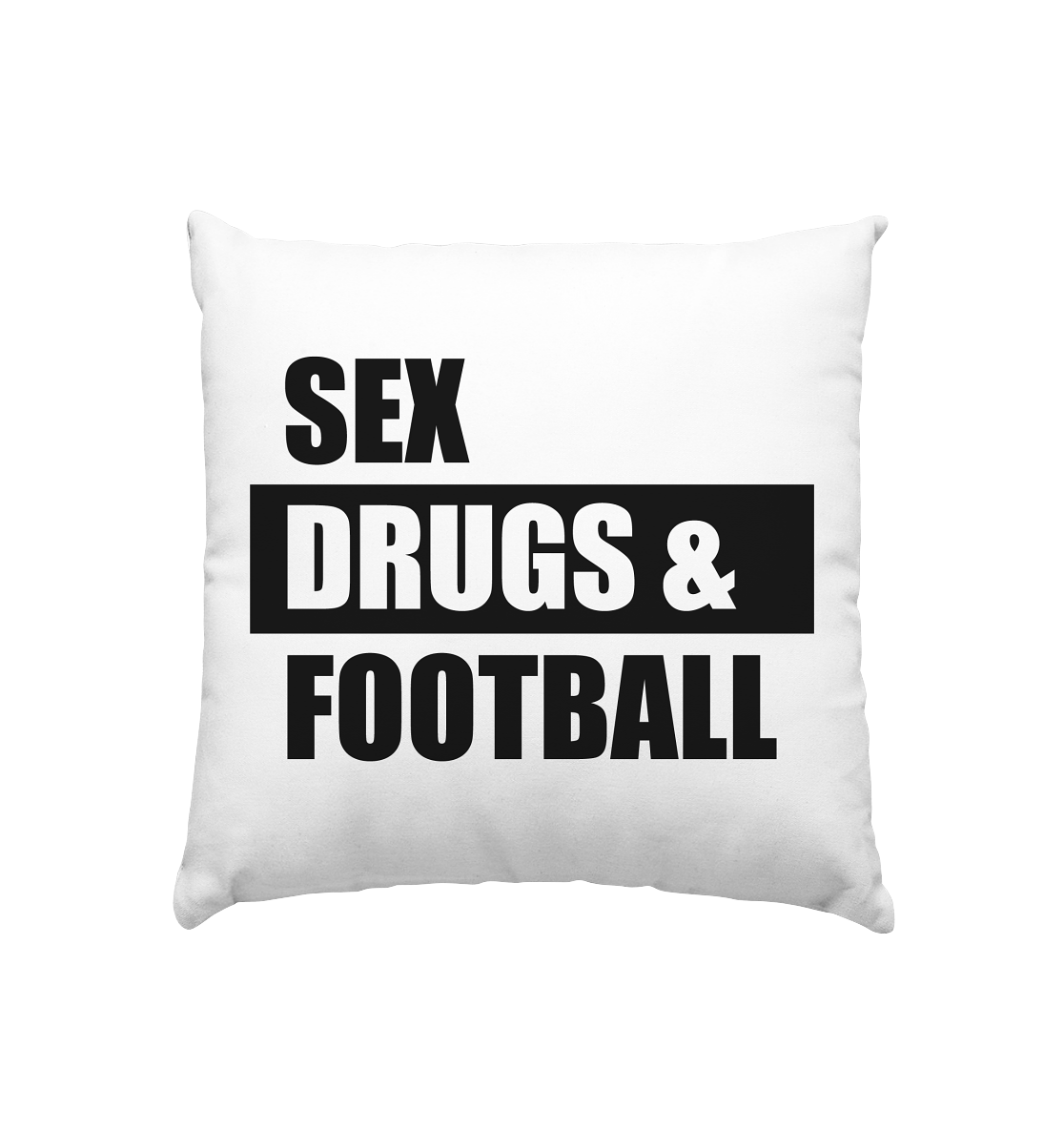 N.O.S.W. BLOCK Fanblock Homestuff Kissen "SEX, DRUGS & FOOTBALL" Kissenbezug mit Füllung 40 x 40 cm 