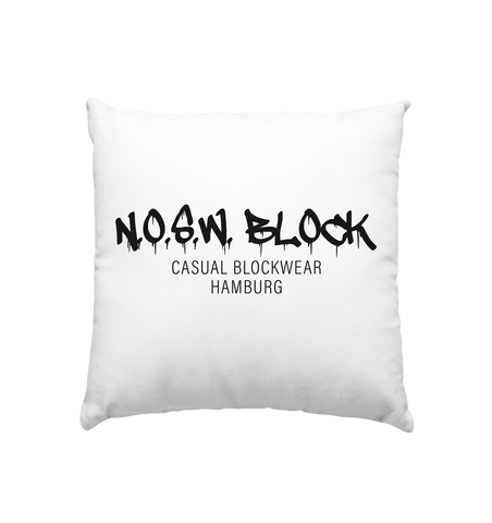 N.O.S.W. BLOCK Homestuff Kissen "N.O.S.W. BLOCK CASUAL BLOCKWEAR HAMBURG" Kissenbezug mit Füllung 40 x 40 cm weiss