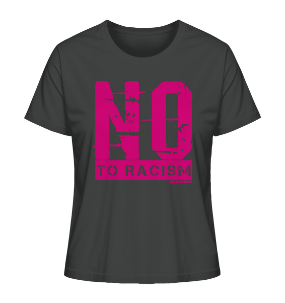 N.O.S.W. BLOCK Gegen Rechts Shirt "NO TO RACISM" Girls Organic T-Shirt anthrazit