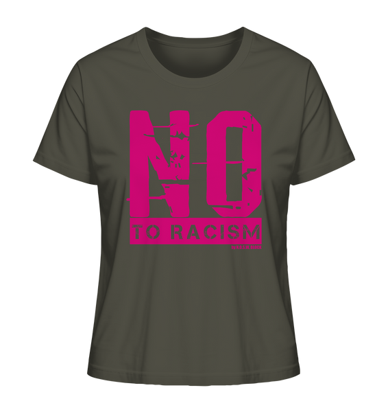 N.O.S.W. BLOCK Gegen Rechts Shirt "NO TO RACISM" Girls Organic T-Shirt khaki