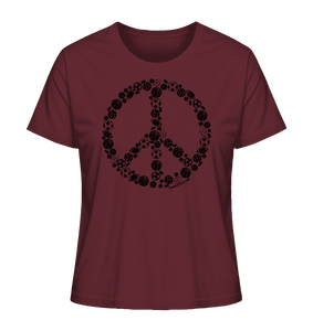 N.O.S.W. BLOCK Shirt "SPORTS FOR PEACE" Girls Organic T-Shirt weinrot