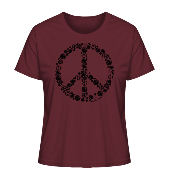 N.O.S.W. BLOCK Shirt "SPORTS FOR PEACE" Girls Organic T-Shirt weinrot