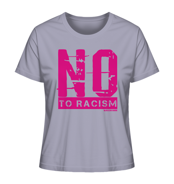 N.O.S.W. BLOCK Gegen Rechts Shirt "NO TO RACISM" Girls Organic T-Shirt lavendel