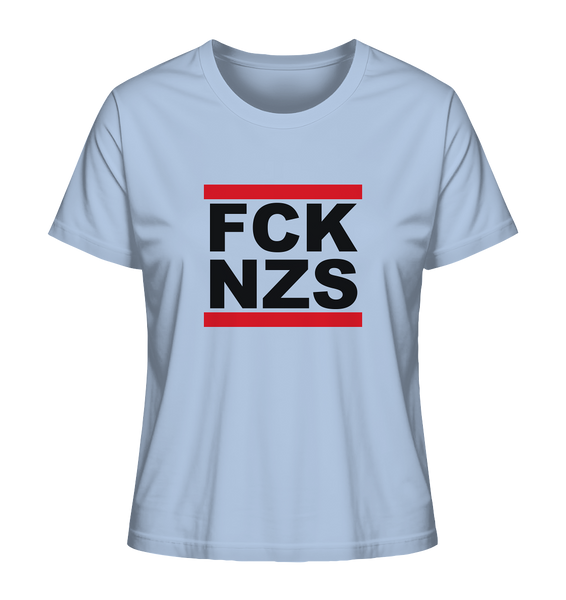 N.O.S.W. BLOCK Gegen Rechts Shirt "FCK NZS" Girls Organic T-Shirt blue soul