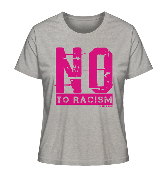 N.O.S.W. BLOCK Gegen Rechts Shirt "NO TO RACISM" Girls Organic T-Shirt heather grau