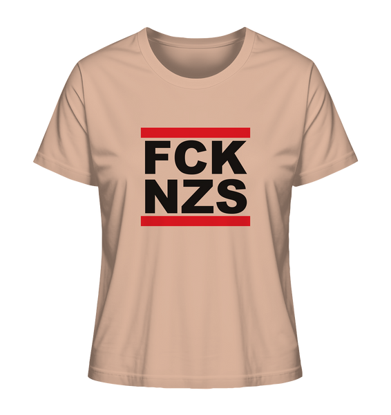 N.O.S.W. BLOCK Gegen Rechts Shirt "FCK NZS" Girls Organic T-Shirt fraiche peche