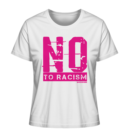 N.O.S.W. BLOCK Gegen Rechts Shirt "NO TO RACISM" Girls Organic T-Shirt weiss